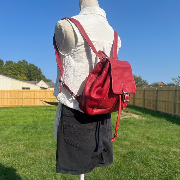 AUTH Vintage Coach Red Legacy Soft Small Backpack 9596 Y2K Purse - Picture 4 of 13